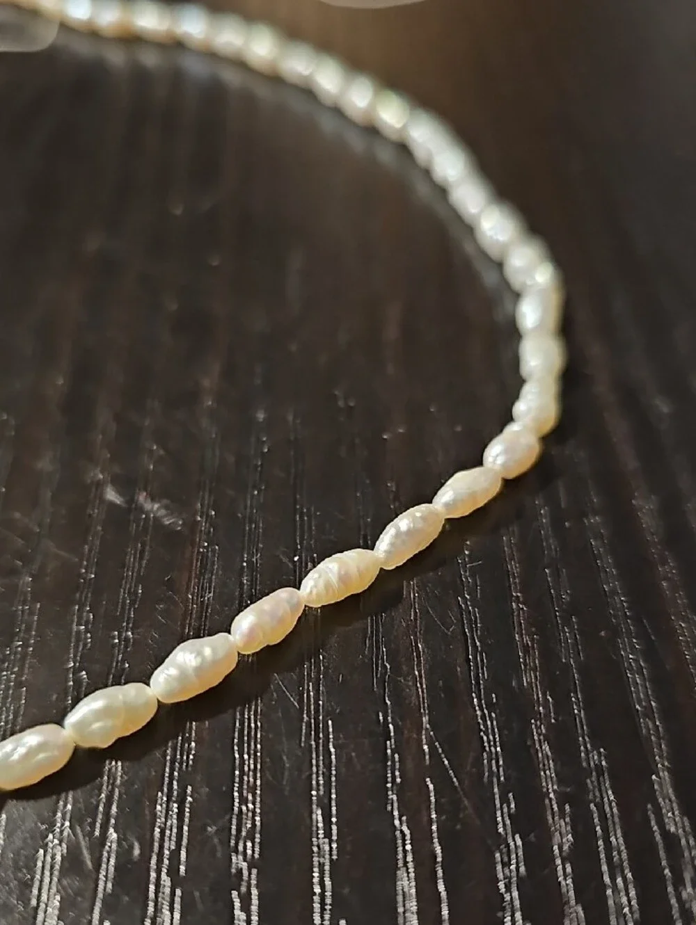 Vintage Genuine Freshwater Rice Pearl Bead Strand